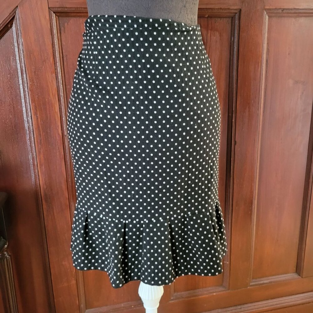White House Black Market Polka Dot Skirt With Ruffle Hem 12